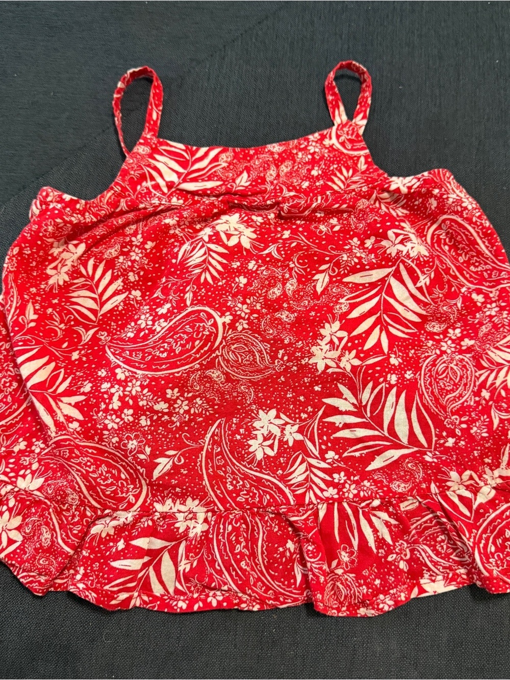 OshKosh B'gosh Toddler Girl's Red Paisley Tank Top Size 3T